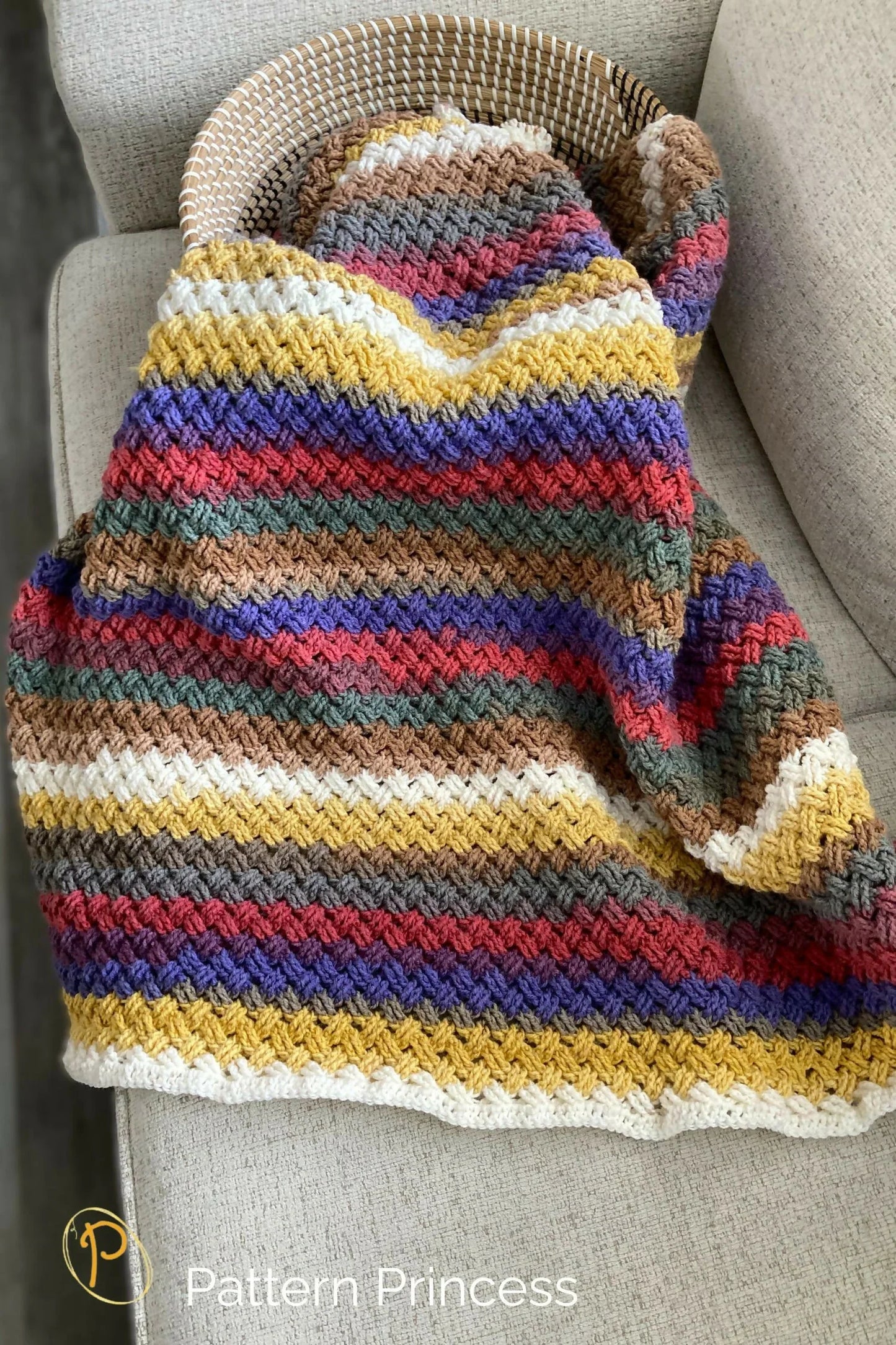 Colorful Celtic Weave Crochet Blanket (Crochet)