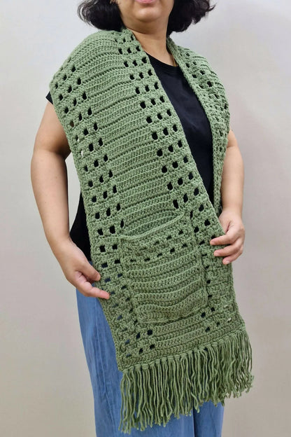 Whispering Pines Pocket Scarf (Crochet)