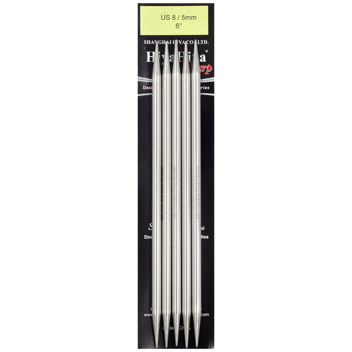 HiyaHiya Stainless Steel Double Point Needles 6" (Sizes 0 to 10)