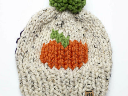 Pumpkin Pompom Hat (Knit)